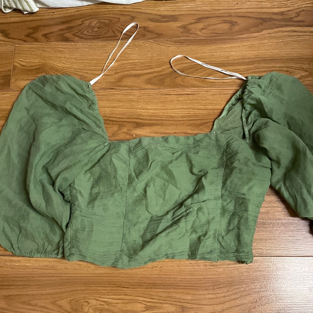 Minkpink, green, large crop top